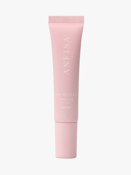 Anfisa Skin Ân-Gloss Ceramide Lip Tint in Angel Food in branded component on a light gray background